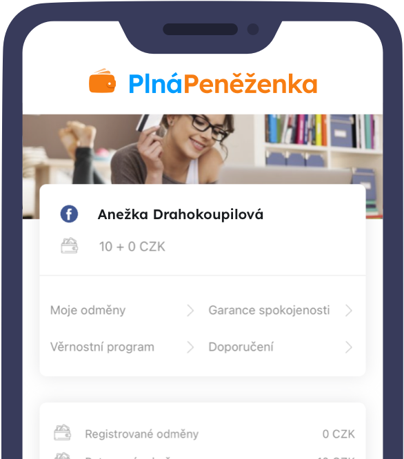 Správa uživatelského účtu v mobilní aplikaci PlnáPeněženka